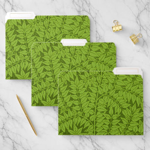 Vintage William Morris Branch Green Leaf Pattern File Folder
