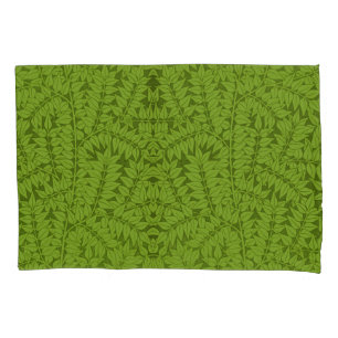 Vintage William Morris Branch Green Leaf Pattern Pillow Case