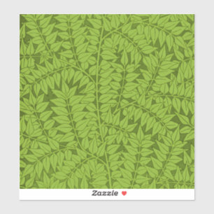Vintage William Morris Branch Green Leaf Pattern Sticker