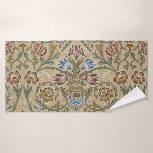 Vintage William Morris Brocade Floral Symmetrical Bath Towel Set