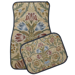 Vintage William Morris Brocade Floral Symmetrical Car Floor Mat
