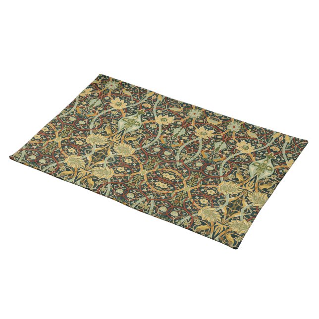 Vintage William Morris Bullerswood Carpet    Cloth Placemat (On Table)