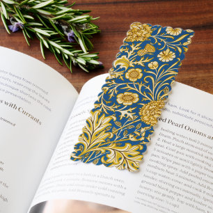 Vintage William Morris Cherwell Blue Floral Art Bookmarks