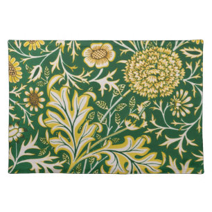 Vintage William Morris Cherwell Green Floral Art Cloth Placemat