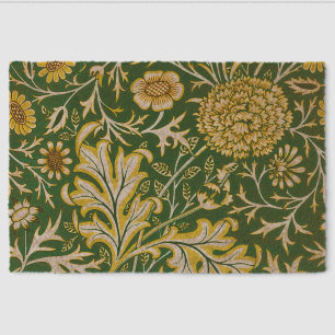 Vintage William Morris Cherwell Green Floral Art Fiber Doormat