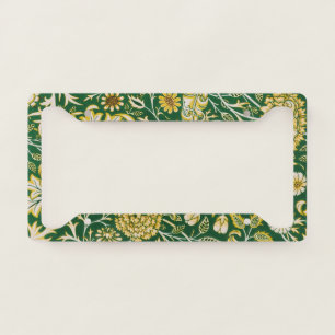 Vintage William Morris Cherwell Green Floral Art License Plate Frame