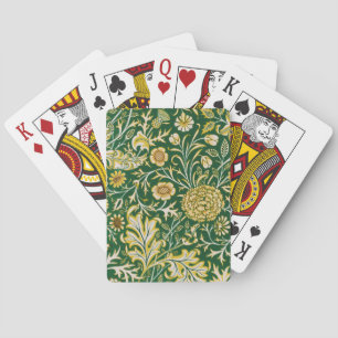Vintage William Morris Cherwell Green Floral Art Poker Cards