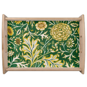 Vintage William Morris Cherwell Green Floral Art Serving Tray