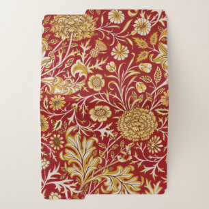 Vintage William Morris Cherwell Red Floral Art File Folder