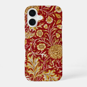 Vintage William Morris Cherwell Red Floral Art iPhone 16 Case