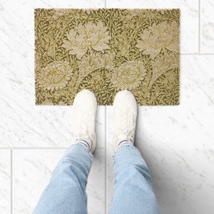 Vintage William Morris Chrysanthemum Pattern Fiber Doormat