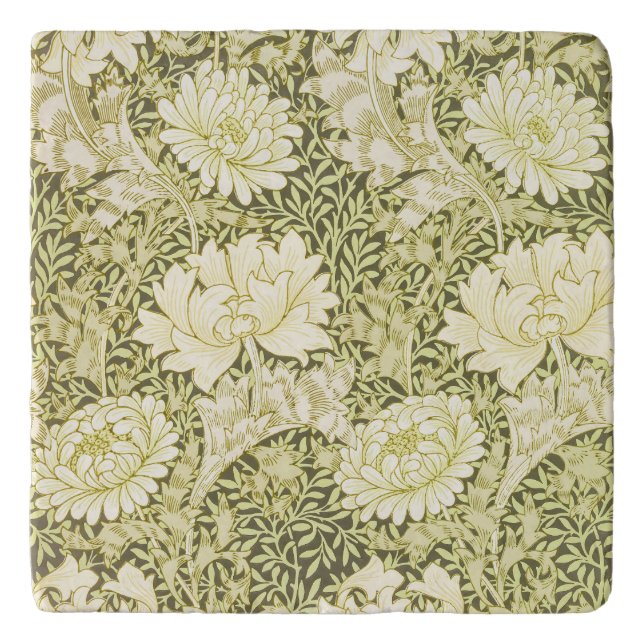 Vintage William Morris Chrysanthemum Pattern Trivet (Front)