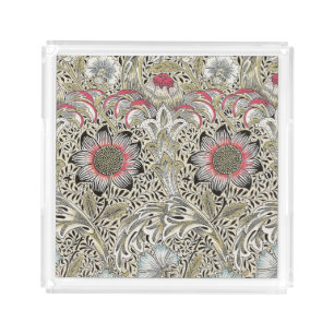 Vintage William Morris Corncockle Floral Pattern Acrylic Tray