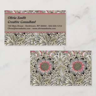 Vintage William Morris Corncockle Floral Pattern Business Card