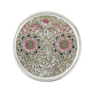 Vintage William Morris Corncockle Floral Pattern Lapel Pin