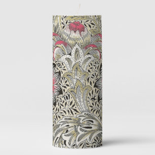 Vintage William Morris Corncockle Floral Pattern Pillar Candle