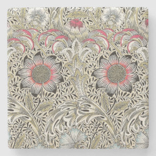 Vintage William Morris Corncockle Floral Pattern Stone Coaster