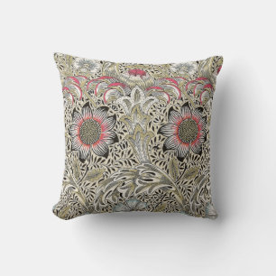 Vintage William Morris Corncockle Floral Pattern Throw Pillow