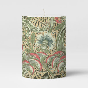 Vintage William Morris Corncockle Flowers Pillar Candle