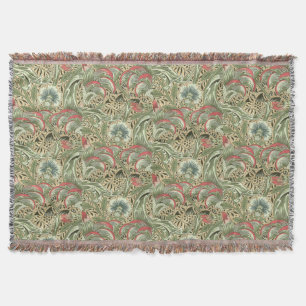 Vintage William Morris Corncockle Flowers Throw Blanket