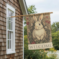 Vintage William Morris Cottage Core Tan Rabbit