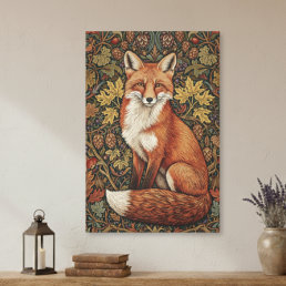 Vintage William Morris Cottage Fox Fall Canvas Print