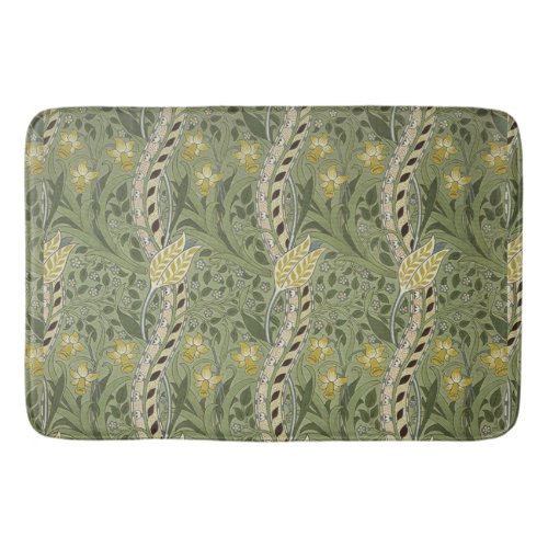 Vintage William Morris Daffodil Floral Yellow  Bath Mat