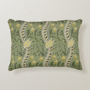 Vintage William Morris Daffodil Flowers Yellow Accent Pillow