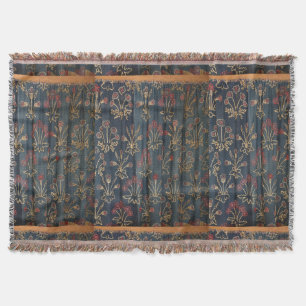 Vintage William Morris Floral Daisy Pattern Throw Blanket