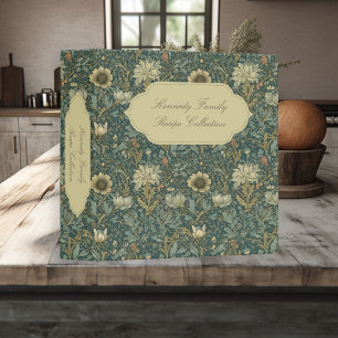 Vintage William Morris Floral Family Recipe 3 Ring Binder