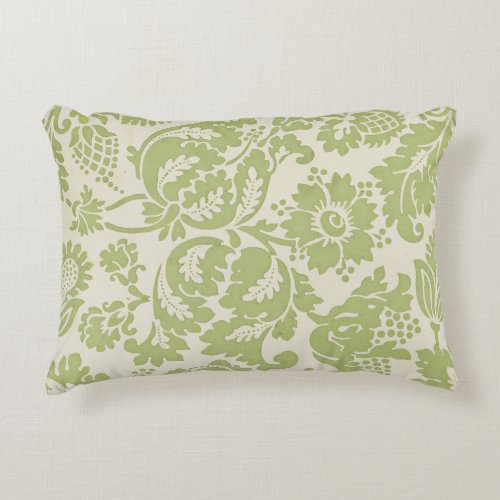 Vintage William Morris Floral Pattern Green   Accent Pillow