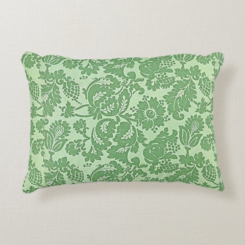 Vintage William Morris Floral Pattern Green   Accent Pillow
