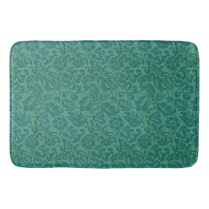 Vintage William Morris Floral Pattern Green Bath Mat
