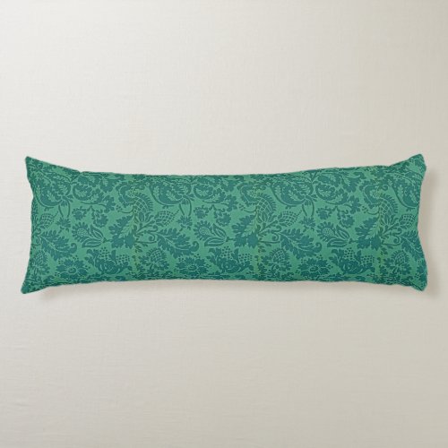 Vintage William Morris Floral Pattern Green  Body Pillow