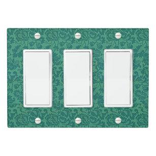 Vintage William Morris Floral Pattern Green  Light Switch Cover