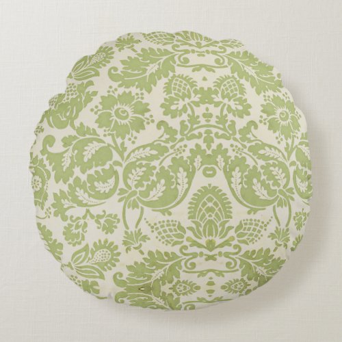 Vintage William Morris Floral Pattern Green   Lumb Round Pillow