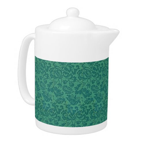 Vintage William Morris Floral Pattern Green  Teapot