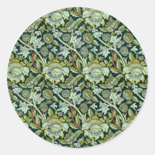 Vintage William Morris Floral Wey Pattern Classic Round Sticker