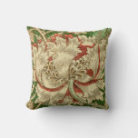 Vintage William Morris Flower Reversible Throw Pillow at Zazzle