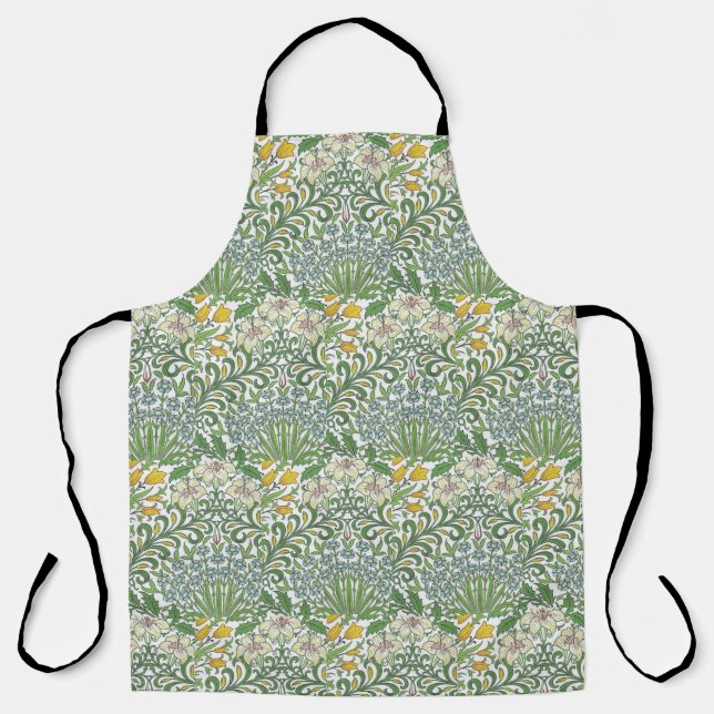 Vintage William Morris Flowers Garden Wallpaper Apron (Front)