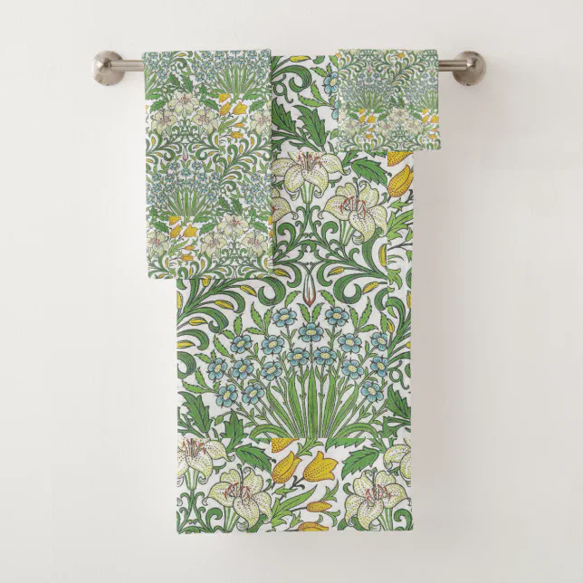 Vintage William Morris Flowers Garden Wallpaper Bath Towel Set | Zazzle