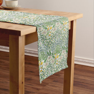 Vintage William Morris Flowers Garden Wallpaper Long Table Runner
