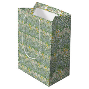 Vintage William Morris Flowers Garden Wallpaper Medium Gift Bag