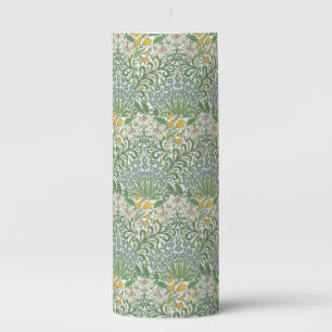 Vintage William Morris Flowers Garden Wallpaper Pillar Candle