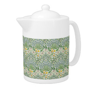 Vintage William Morris Flowers Garden Wallpaper Teapot