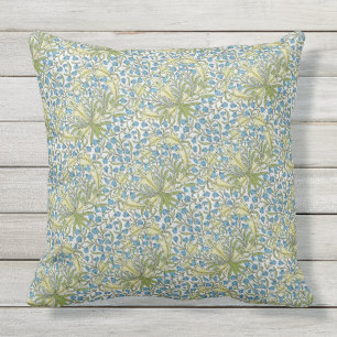  Vintage William Morris Foliage Flowers Harebell Outdoor Pillow