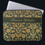 Vintage William Morris Gold Floral Laptop Sleeve<br><div class="desc">This simple yet elegant design features a William Morris inspired tan,  gold and black floral pattern. Protect your laptop or tablet in style! Add a name to personalize it. Makes a great Christmas or Mother's Day gift. Created by Simply Farmhouse Press.</div>