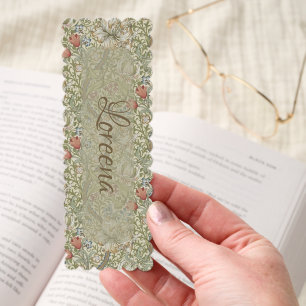 Vintage William Morris Golden Lily Name Bookmarks