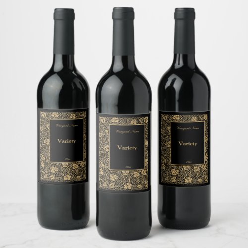 Vintage William Morris Grape Vine Template Wine Label