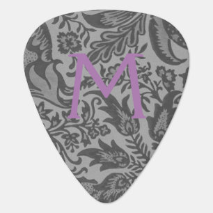 Vintage William Morris Gray Botanical Monogram Guitar Pick